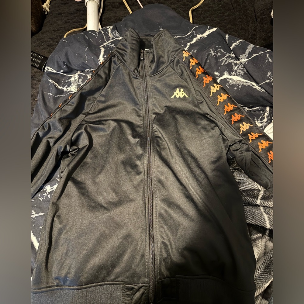 Kappa Black Outerwear with orange Accents